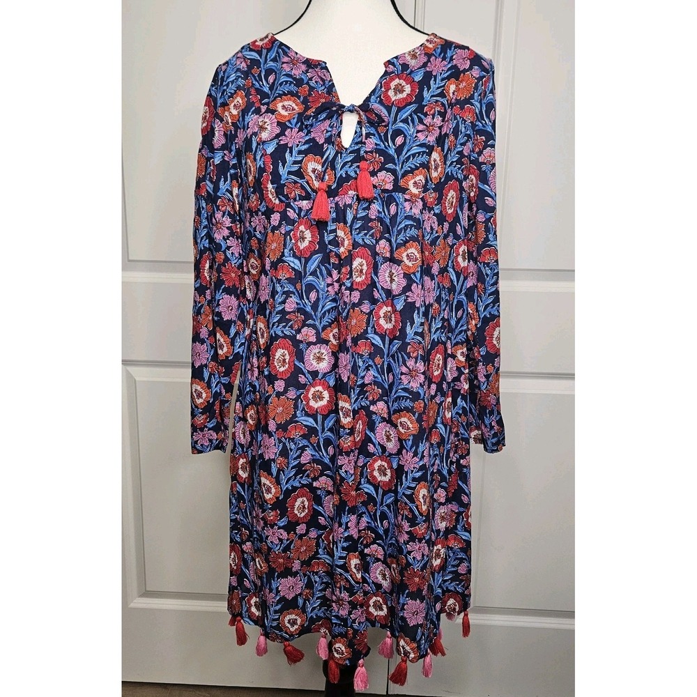 Vineyard Vines Tilsbury Tassel Bottom Dress Size XS Tunic Floral Summer Breezy‎